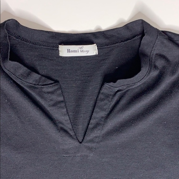Romi Story Black V Neck short sleeve T Shirt Small - Picture 3 of 6